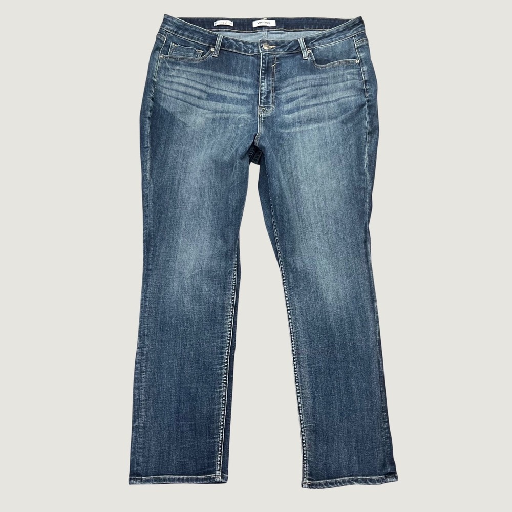 Vigoss Marley Straight Size 20 Blue Denim Medium Wash Classic Casual Plus Jeans